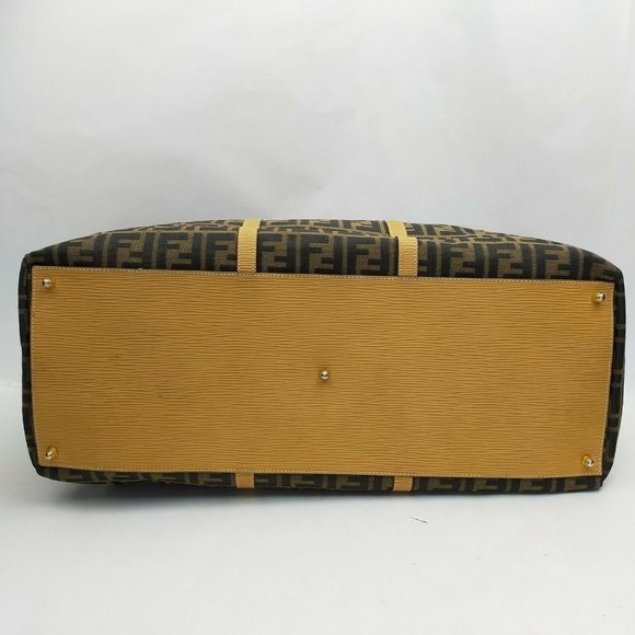 authentic Fendi Boston Bag Brown Canvas - Picture 4 of 10